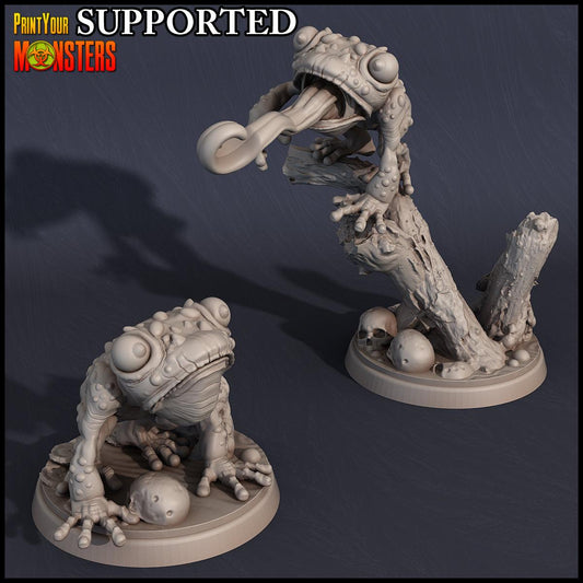 3D Printed Print Your Monsters Small Frog Set Swamp Invasion 28mm - 32mm D&D Wargaming - 3D Printing Boss 