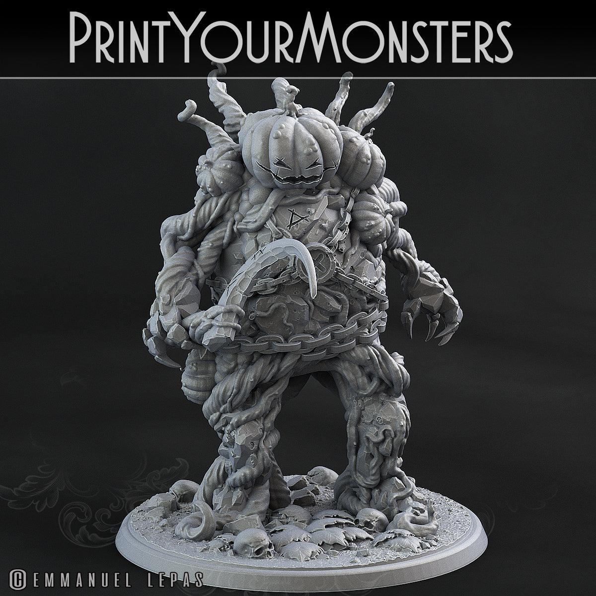 3D Printed Print Your Monsters Smiling Killer Pumpkin Attack Pack II 28mm - 32mm D&D Wargaming - 3D Printing Boss 