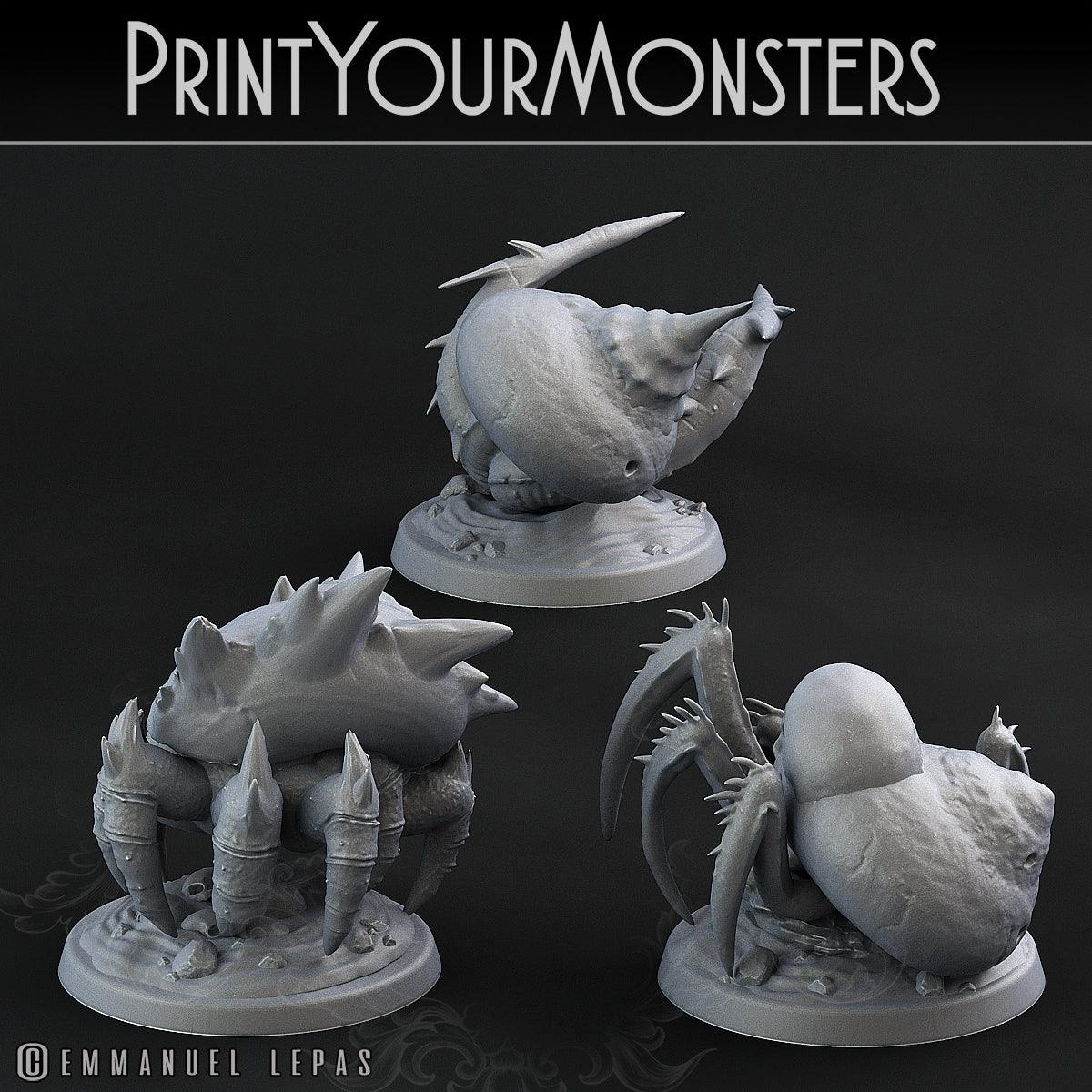 3D Printed Print Your Monsters Snails Lurkers of the Deep 28mm - 32mm D&D Wargaming - 3D Printing Boss 