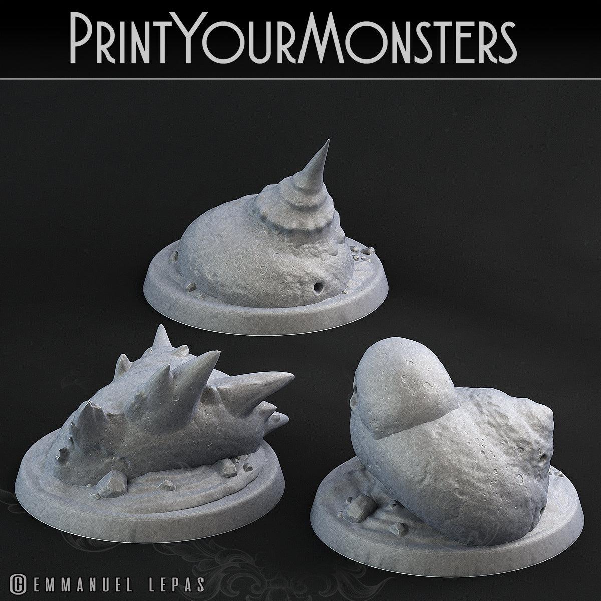 3D Printed Print Your Monsters Snails Lurkers of the Deep 28mm - 32mm D&D Wargaming - 3D Printing Boss 