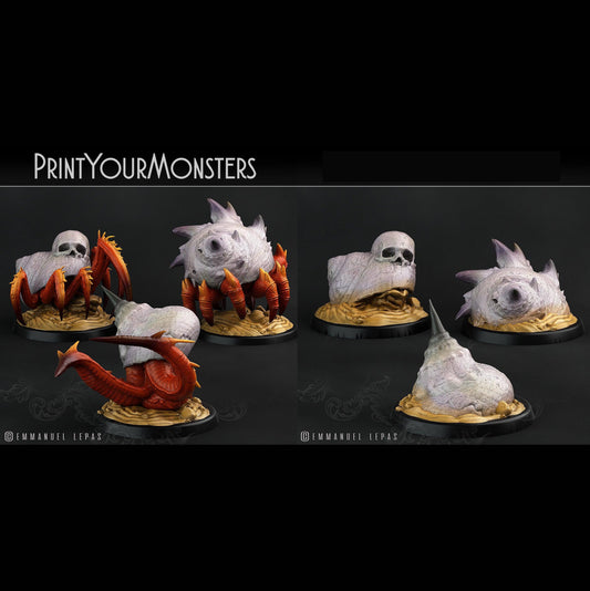 3D Printed Print Your Monsters Snails Lurkers of the Deep 28mm - 32mm D&D Wargaming - 3D Printing Boss 