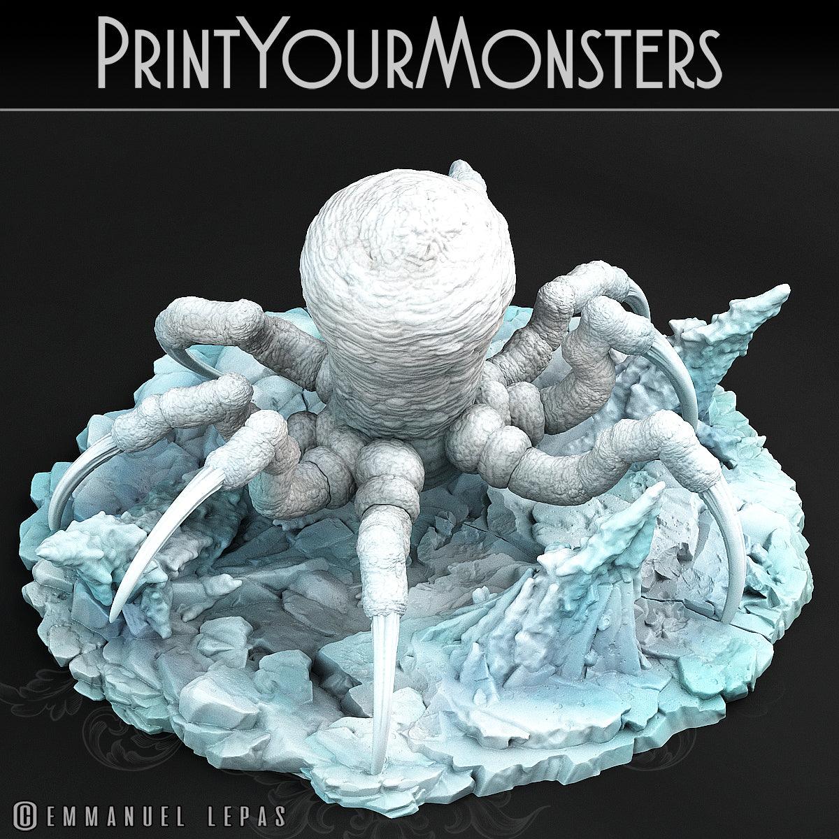 3D Printed Print Your Monsters Snowdevil Adult Spider 28mm - 32mm D&D Wargaming - 3D Printing Boss 
