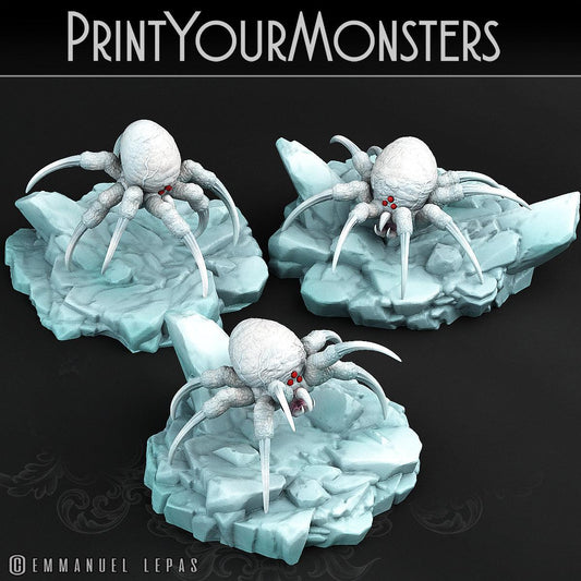 3D Printed Print Your Monsters Snowdevil Spiders Juvenile 28mm - 32mm D&D Wargaming - 3D Printing Boss 