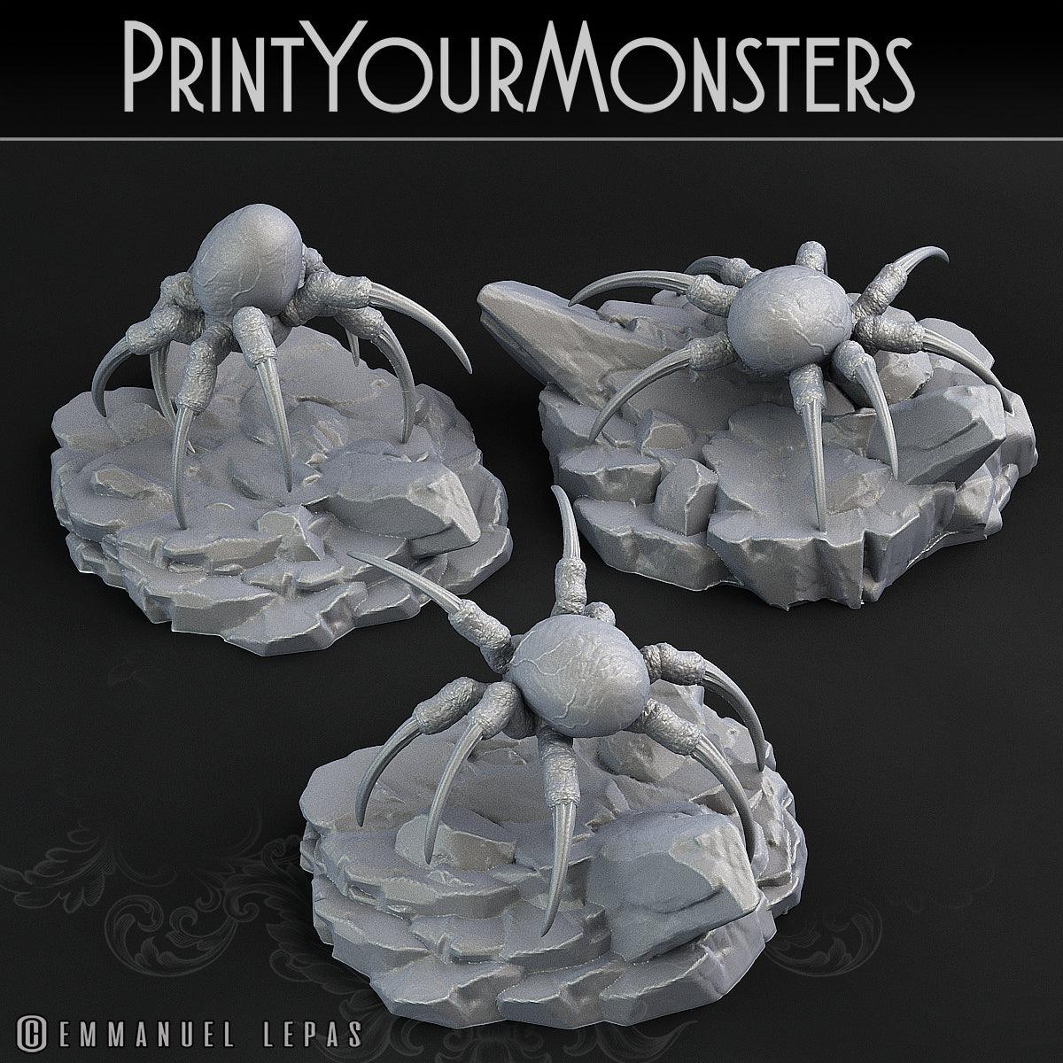 3D Printed Print Your Monsters Snowdevil Spiders Juvenile 28mm - 32mm D&D Wargaming - 3D Printing Boss 