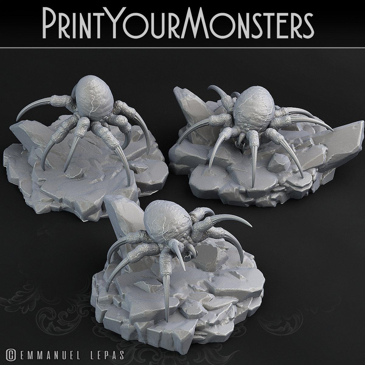 3D Printed Print Your Monsters Snowdevil Spiders Juvenile 28mm - 32mm D&D Wargaming - 3D Printing Boss 