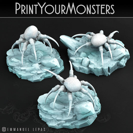 3D Printed Print Your Monsters Snowdevil Spiders Juvenile 28mm - 32mm D&D Wargaming - 3D Printing Boss 