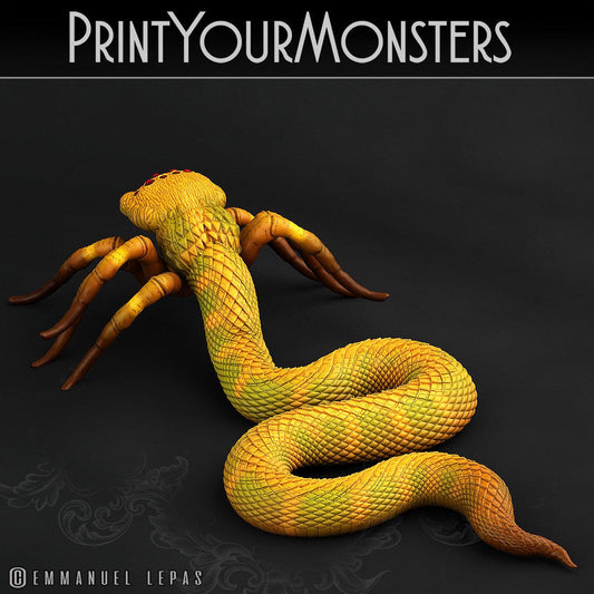 3D Printed Print Your Monsters Spidersnake Total Serpents 28mm - 32mm D&D Wargaming - 3D Printing Boss 