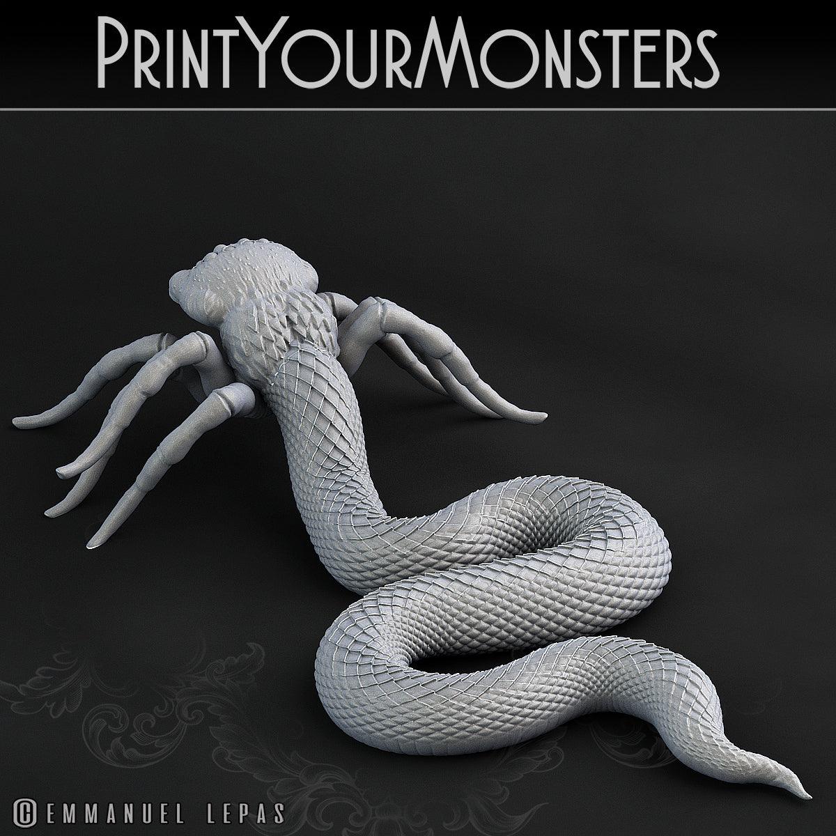 3D Printed Print Your Monsters Spidersnake Total Serpents 28mm - 32mm D&D Wargaming - 3D Printing Boss 