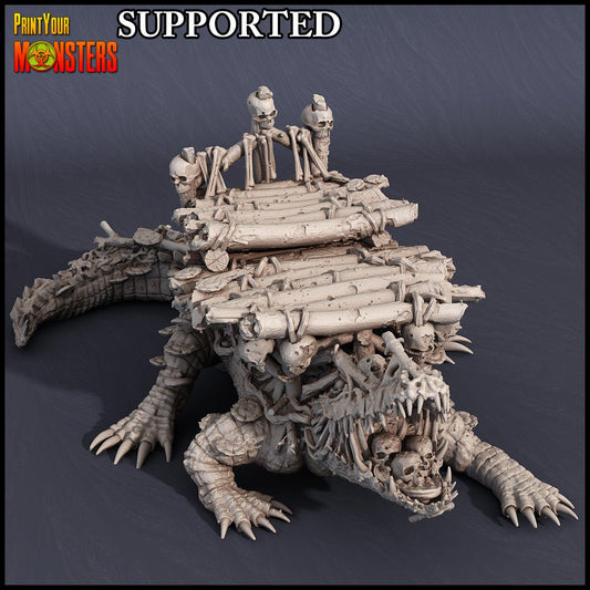 3D Printed Print Your Monsters Swamp Crocodile Alligator Swamp Invasion 28mm - 32mm D&D Wargaming - 3D Printing Boss 