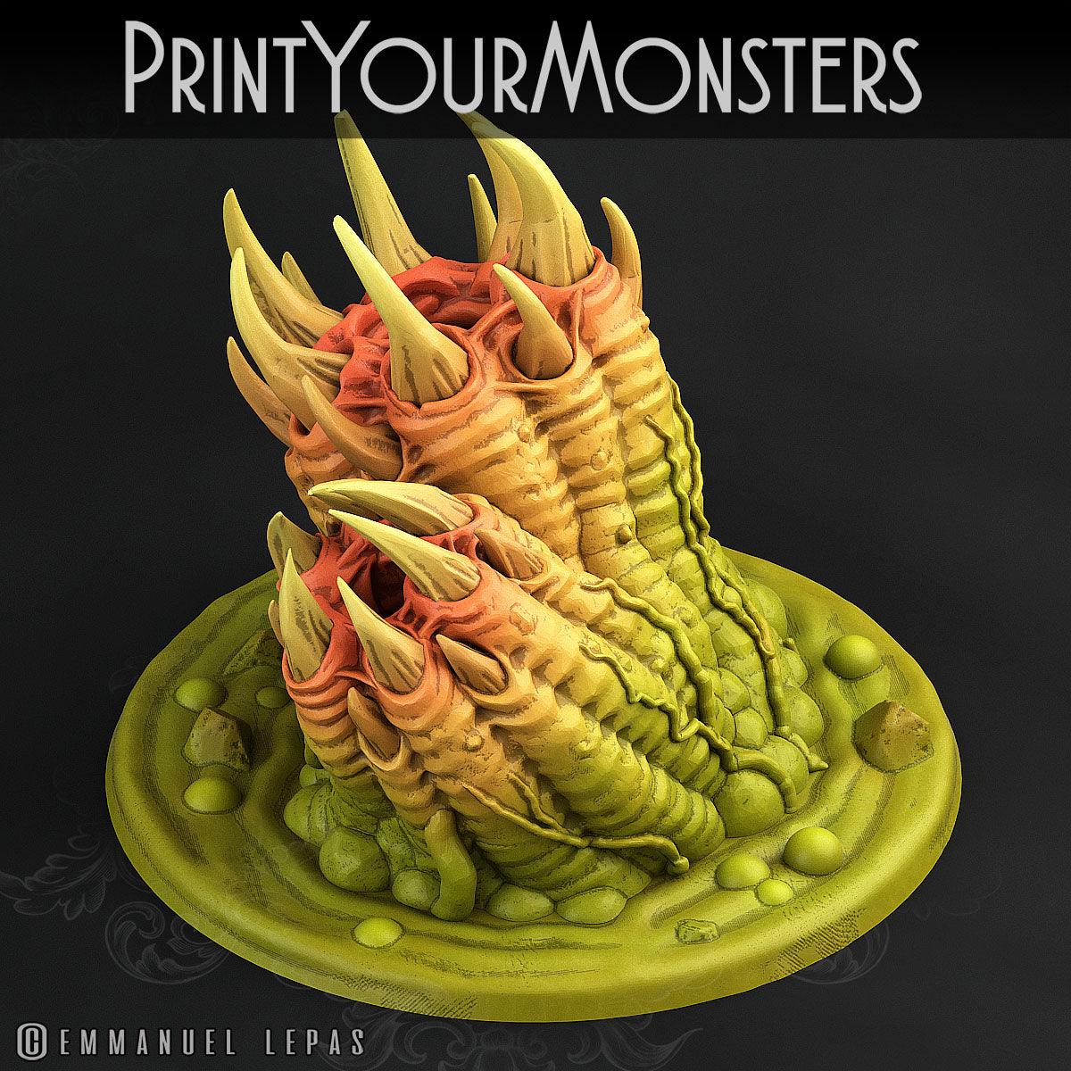 3D Printed Print Your Monsters Swamp Worms Total Worms 2 Set 28mm - 32mm D&D Wargaming - 3D Printing Boss 