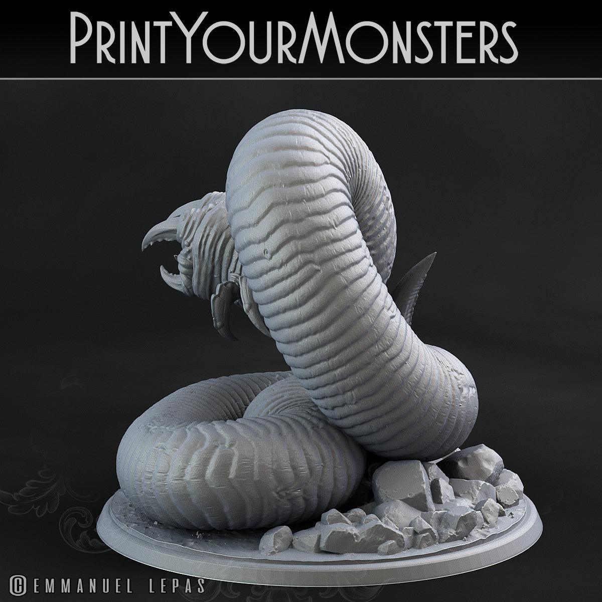 3D Printed Print Your Monsters Tomb Grub Worms Subterranean Terrors 28mm - 32mm D&D Wargaming - 3D Printing Boss 