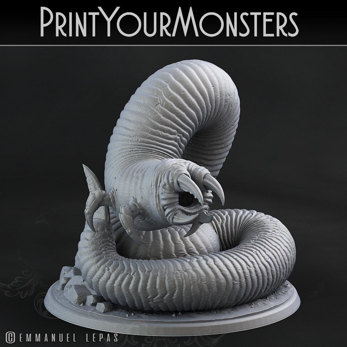 3D Printed Print Your Monsters Tomb Grub Worms Subterranean Terrors 28mm - 32mm D&D Wargaming - 3D Printing Boss 