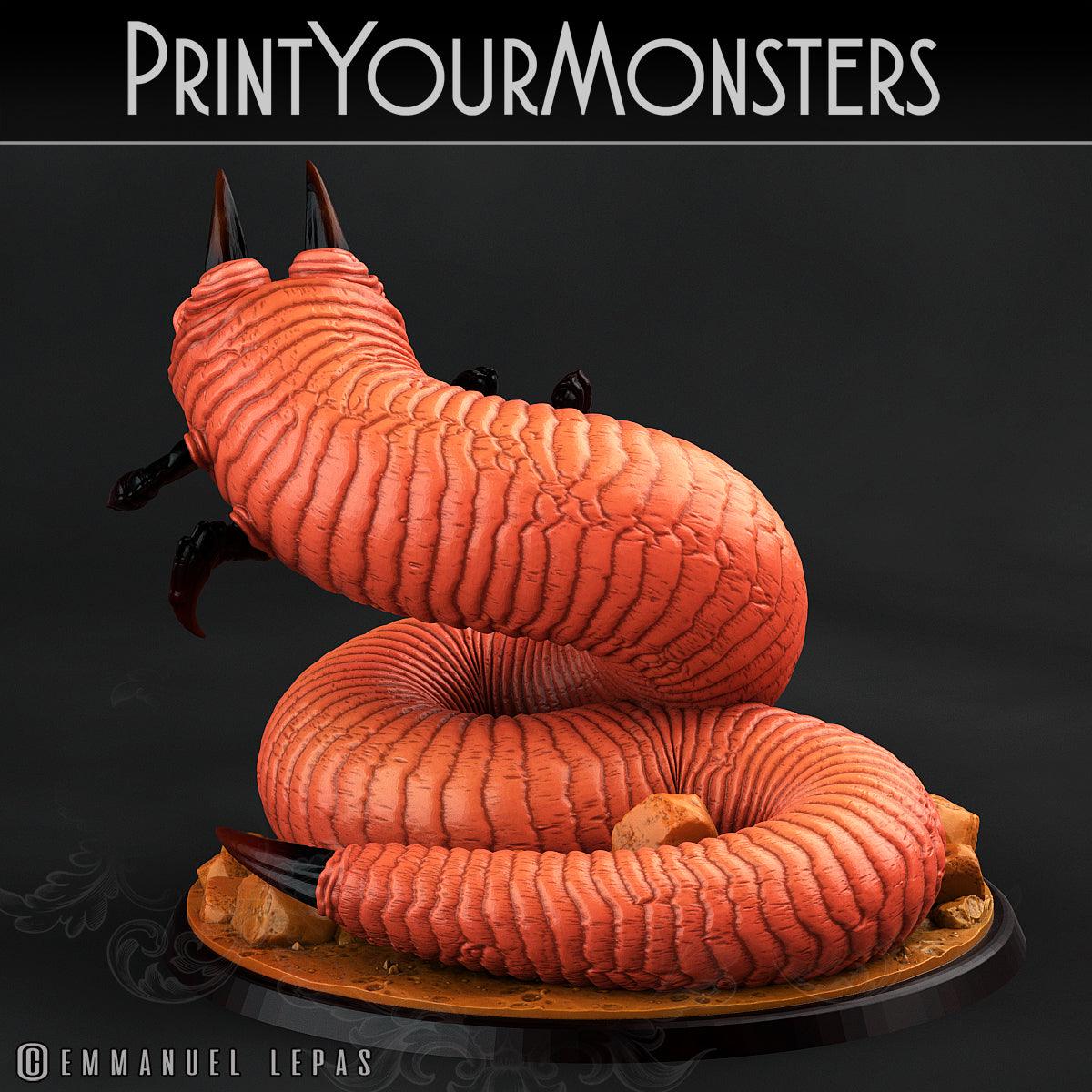 3D Printed Print Your Monsters Tomb Grub Worms Subterranean Terrors 28mm - 32mm D&D Wargaming - 3D Printing Boss 