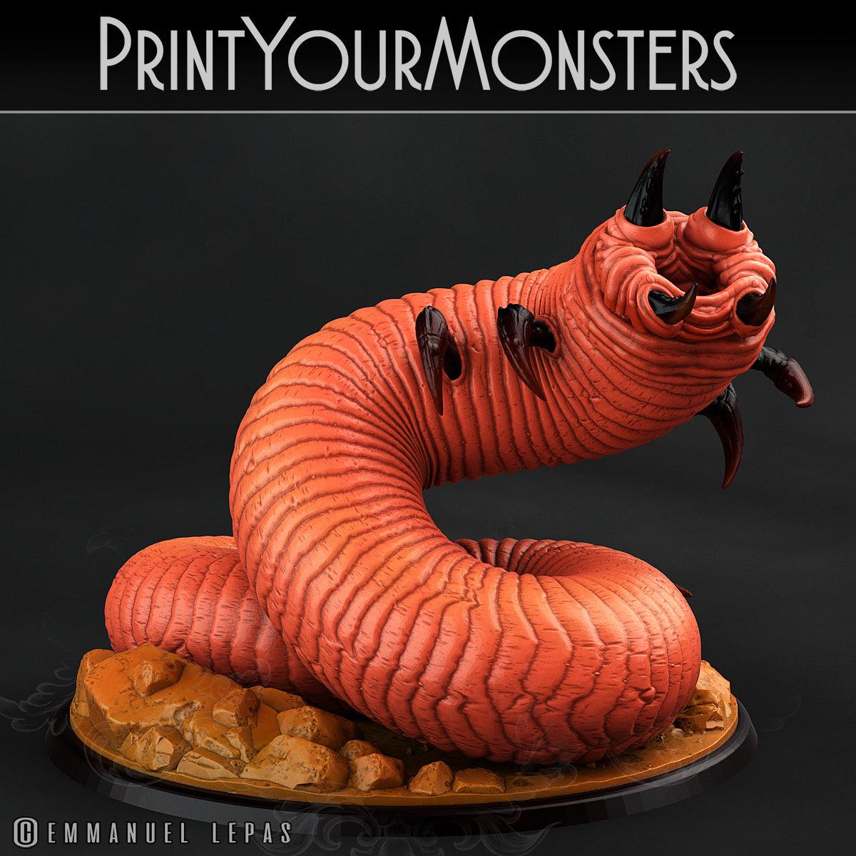 3D Printed Print Your Monsters Tomb Grub Worms Subterranean Terrors 28mm - 32mm D&D Wargaming - 3D Printing Boss 