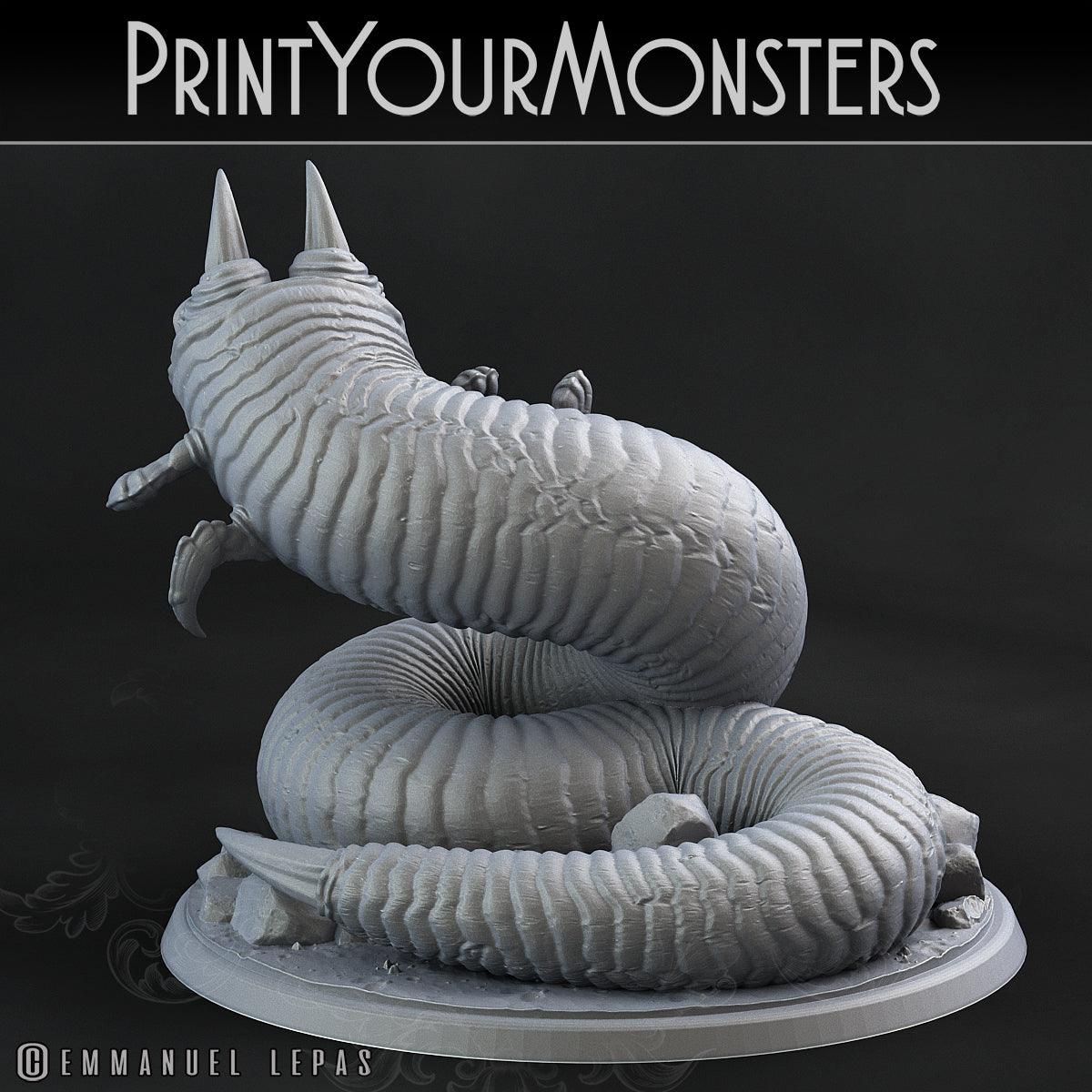 3D Printed Print Your Monsters Tomb Grub Worms Subterranean Terrors 28mm - 32mm D&D Wargaming - 3D Printing Boss 