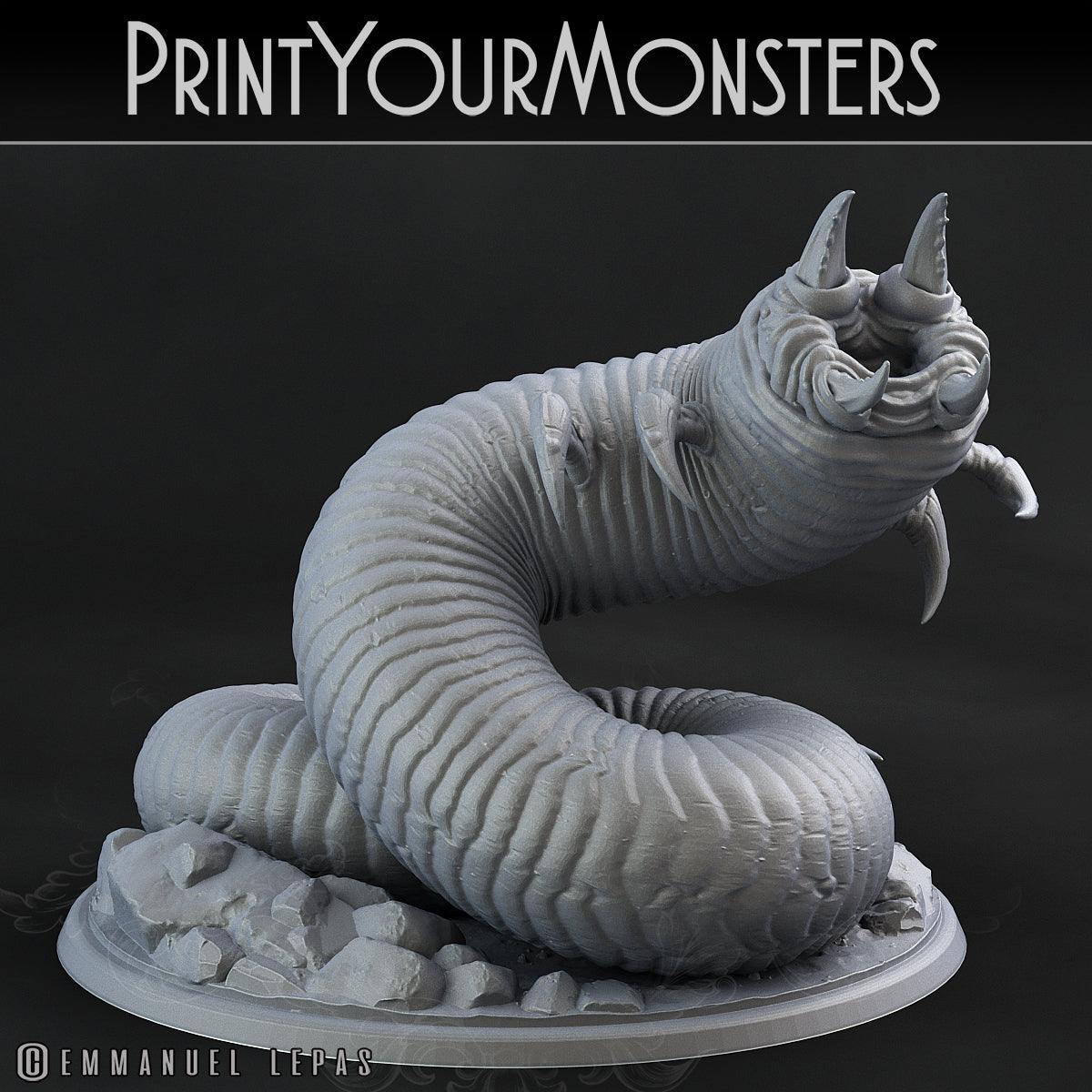3D Printed Print Your Monsters Tomb Grub Worms Subterranean Terrors 28mm - 32mm D&D Wargaming - 3D Printing Boss 