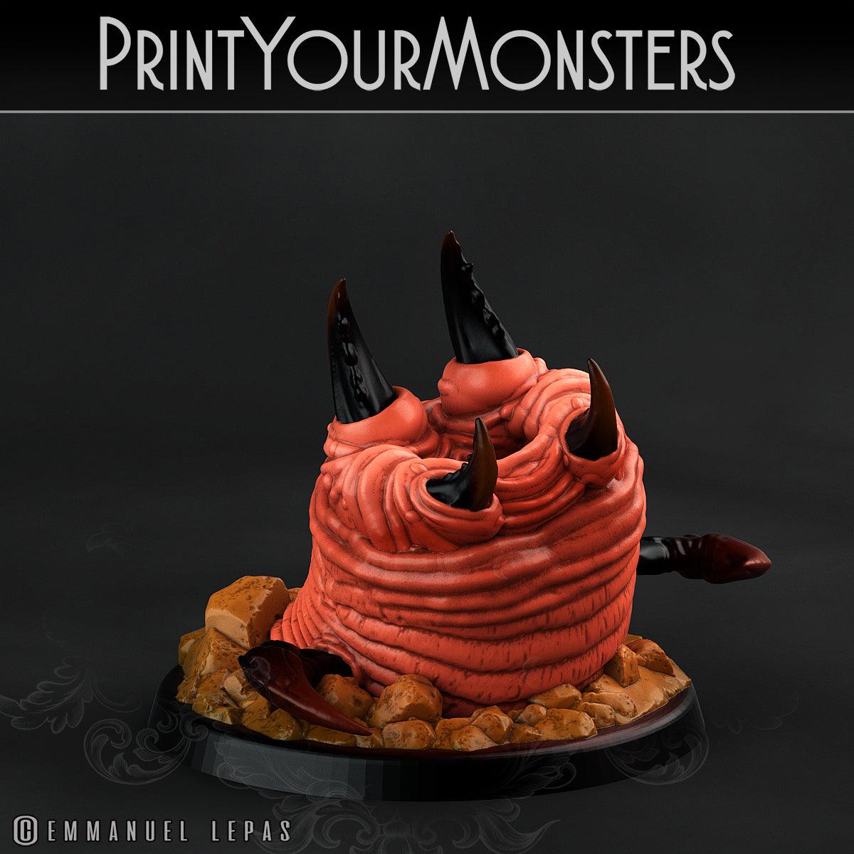 3D Printed Print Your Monsters Tomb Grub Worms Subterranean Terrors 28mm - 32mm D&D Wargaming - 3D Printing Boss 