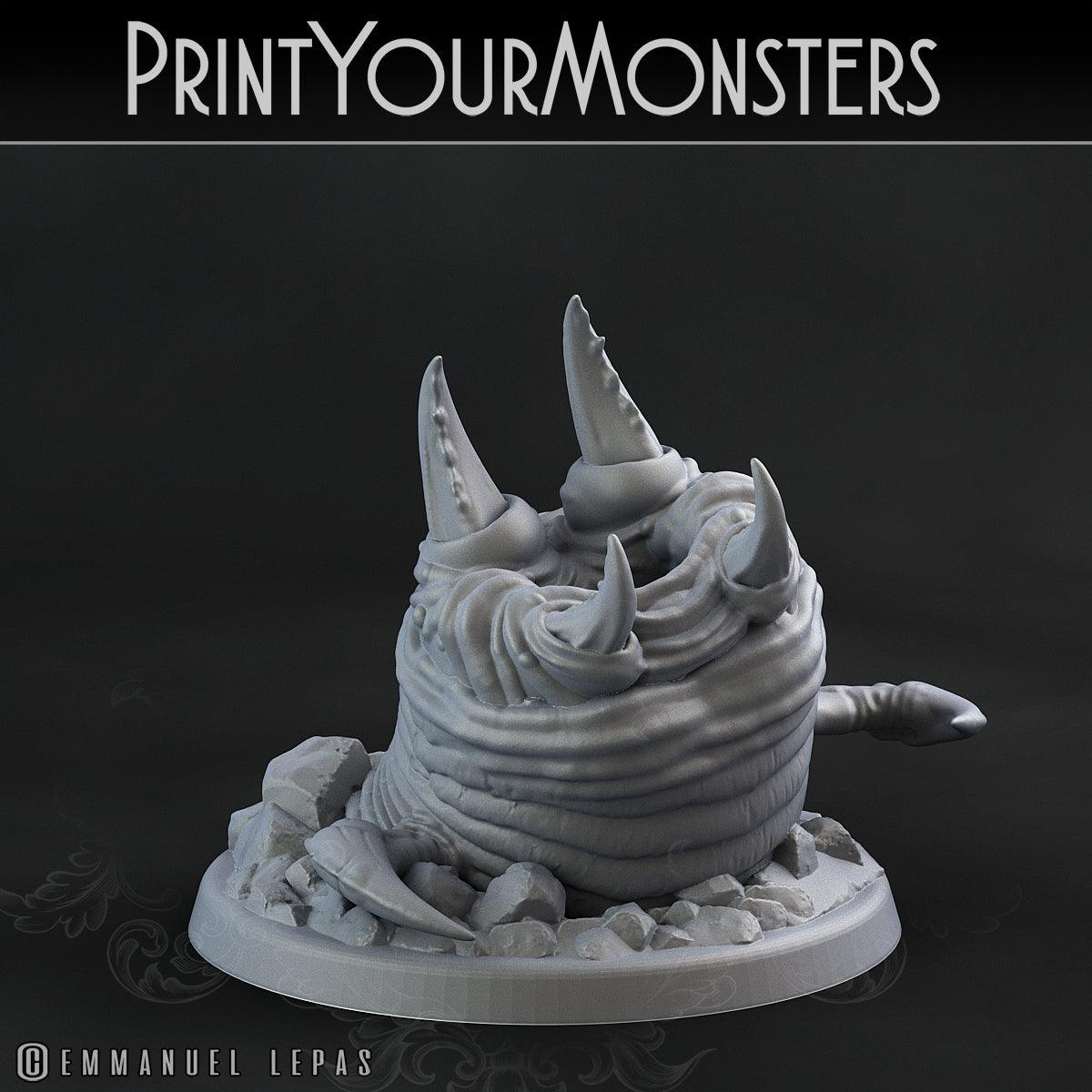 3D Printed Print Your Monsters Tomb Grub Worms Subterranean Terrors 28mm - 32mm D&D Wargaming - 3D Printing Boss 