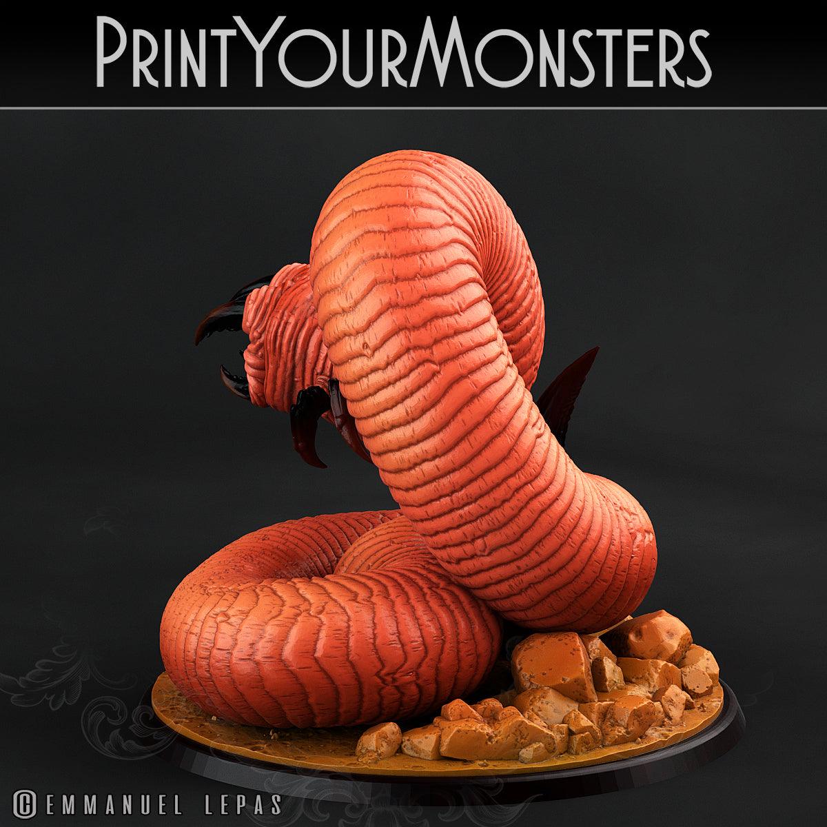 3D Printed Print Your Monsters Tomb Grub Worms Subterranean Terrors 28mm - 32mm D&D Wargaming - 3D Printing Boss 
