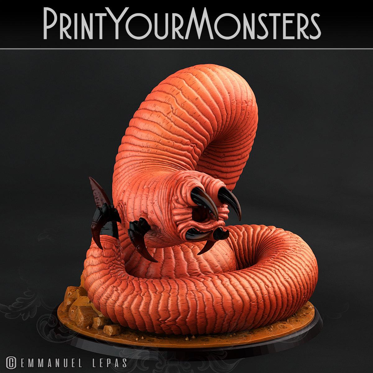 3D Printed Print Your Monsters Tomb Grub Worms Subterranean Terrors 28mm - 32mm D&D Wargaming - 3D Printing Boss 