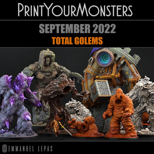 3D Printed Print Your Monsters Total Golems Set 28mm - 32mm D&D Wargaming - 3D Printing Boss 