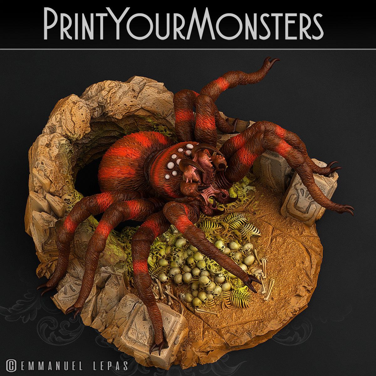 3D Printed Print Your Monsters Total Spiders Set 28mm - 32mm D&D Wargaming - 3D Printing Boss 