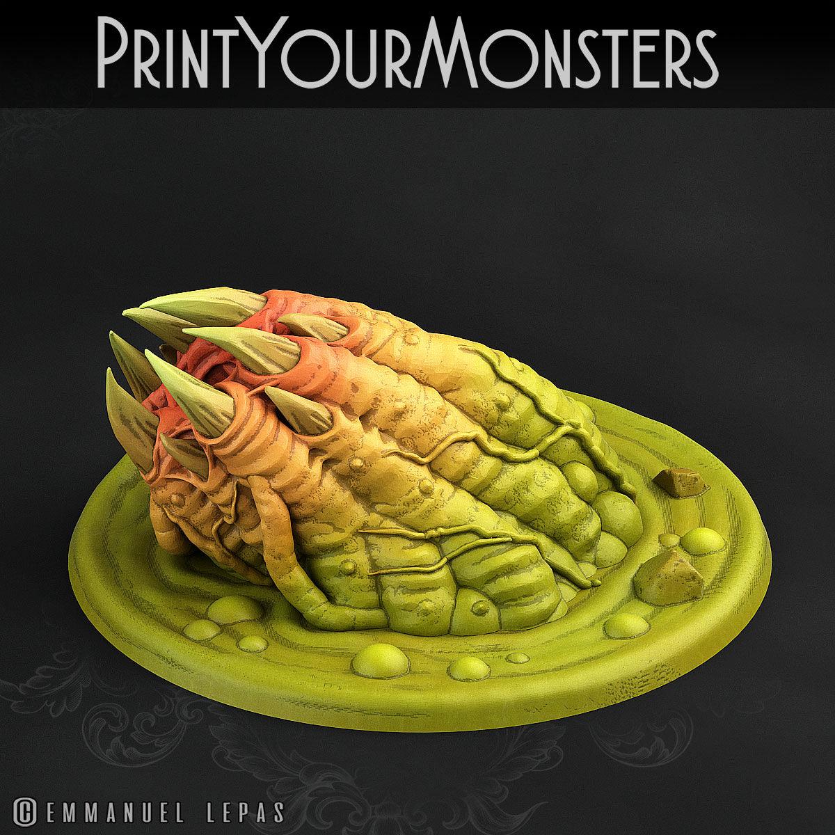 3D Printed Print Your Monsters Total Worms 2 Set 28mm - 32mm D&D Wargaming - 3D Printing Boss 