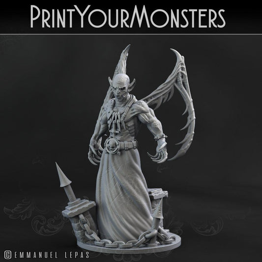 3D Printed Print Your Monsters Vampire Lord 28mm - 32mm D&D Wargaming - 3D Printing Boss 