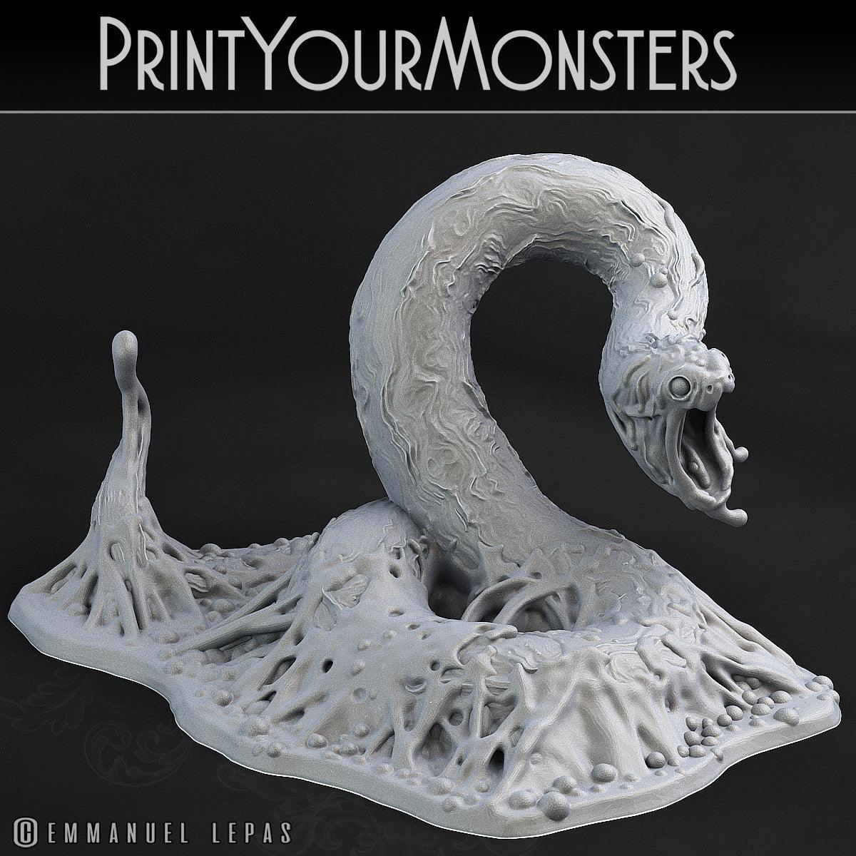 3D Printed Print Your Monsters Viper Ooze Total Serpents 28mm - 32mm D&D Wargaming - 3D Printing Boss 