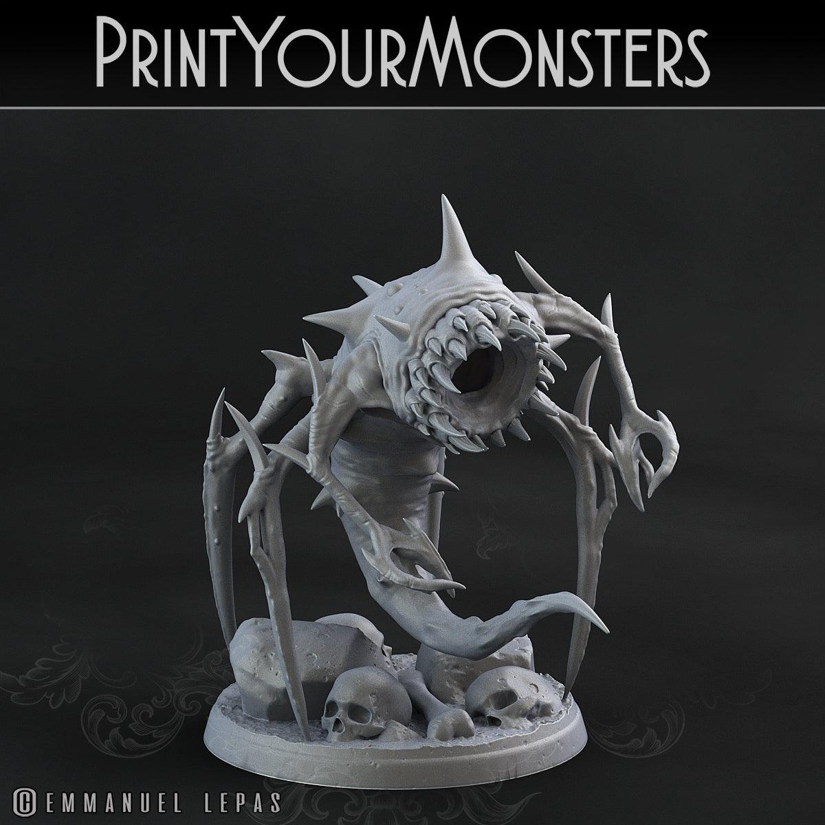 3D Printed Print Your Monsters Void Tyrant Worms Subterranean Terrors 28mm - 32mm D&D Wargaming - 3D Printing Boss 