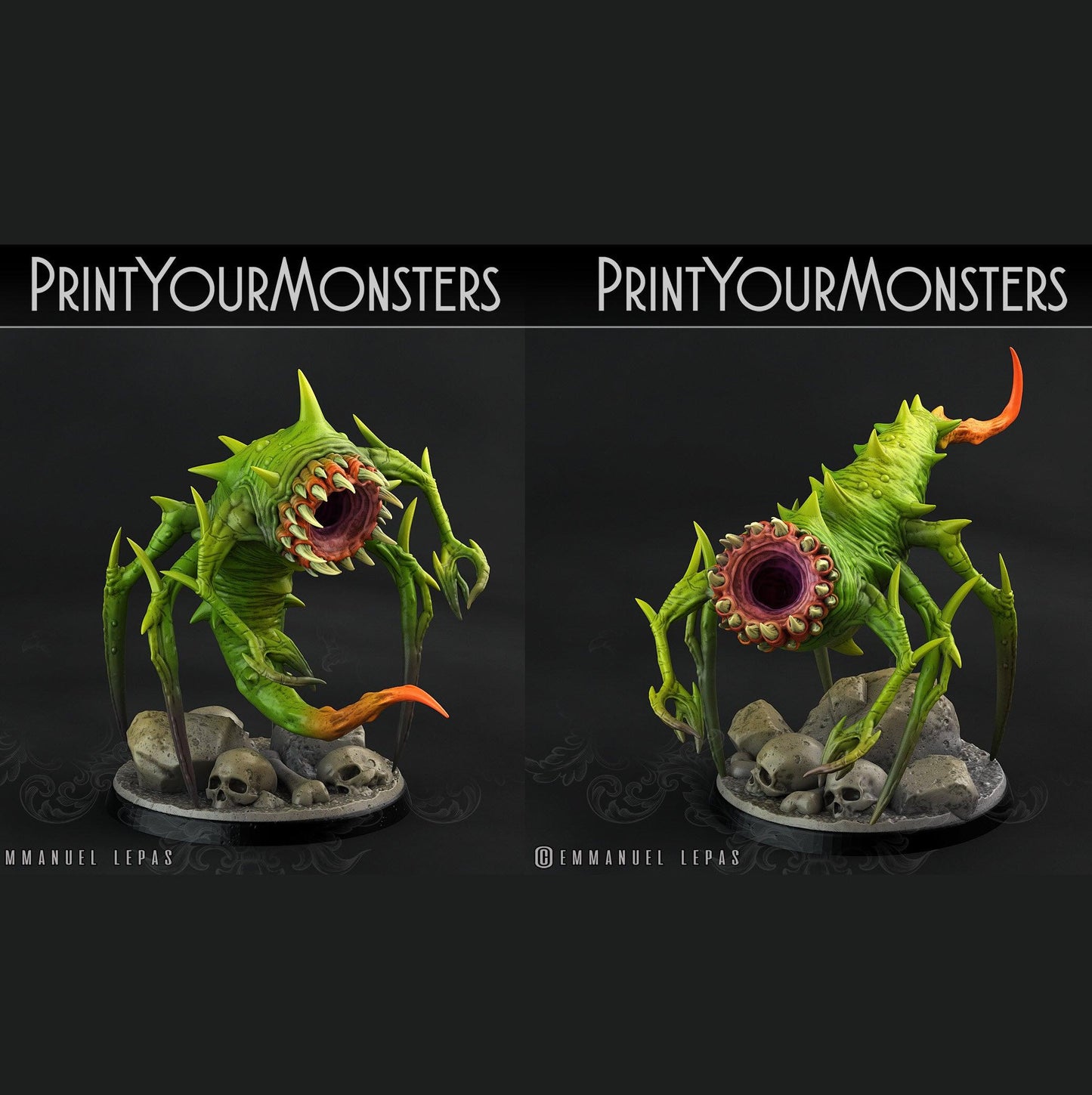 3D Printed Print Your Monsters Void Tyrant Worms Subterranean Terrors 28mm - 32mm D&D Wargaming - 3D Printing Boss 