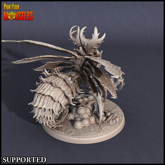 3D Printed Print Your Monsters Wasp Bee Queen The Infernal Hive 28mm - 32mm D&D Wargaming - 3D Printing Boss 