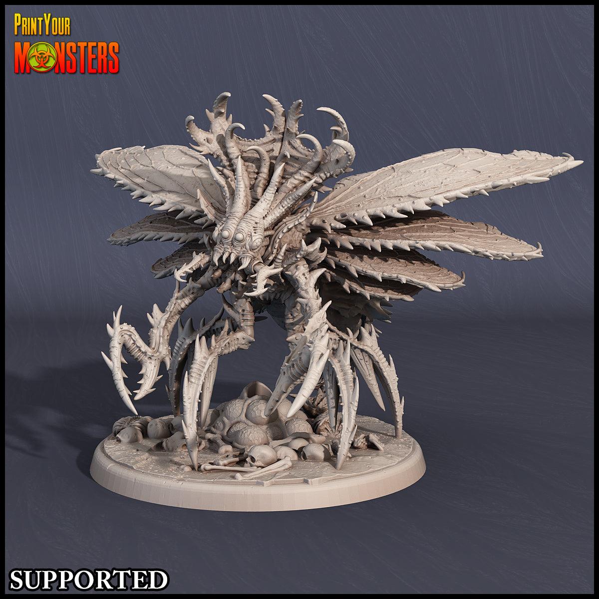 3D Printed Print Your Monsters Wasp Bee Queen The Infernal Hive 28mm - 32mm D&D Wargaming - 3D Printing Boss 