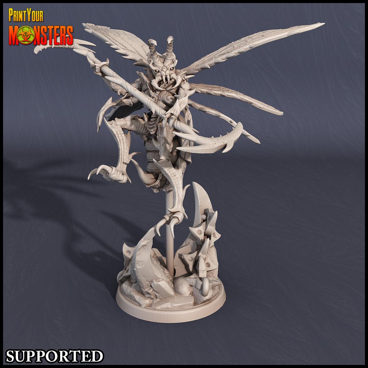 3D Printed Print Your Monsters Wasp Warrior Set The Infernal Hive 28mm - 32mm D&D Wargaming - 3D Printing Boss 