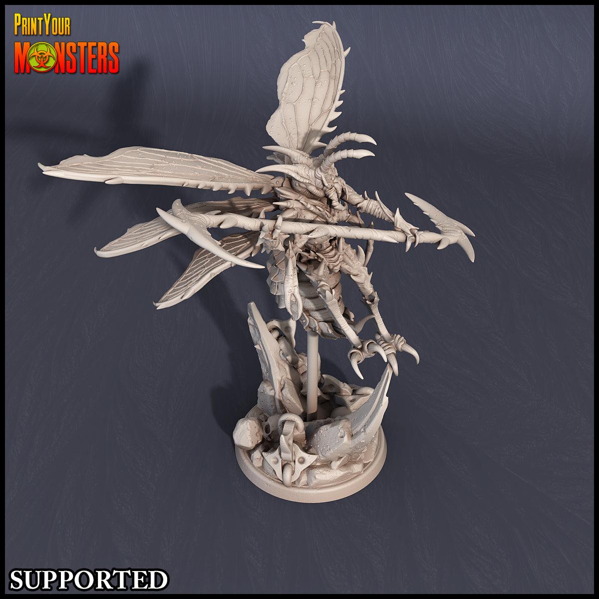 3D Printed Print Your Monsters Wasp Warrior Set The Infernal Hive 28mm - 32mm D&D Wargaming - 3D Printing Boss 