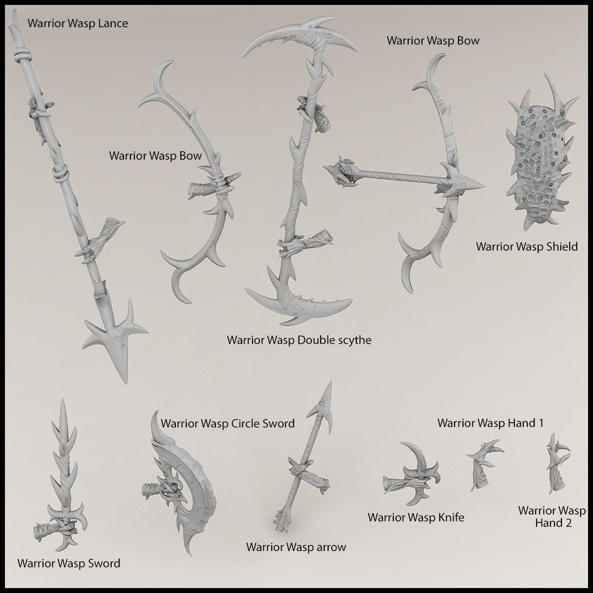 3D Printed Print Your Monsters Wasp Warrior Set The Infernal Hive 28mm - 32mm D&D Wargaming - 3D Printing Boss 