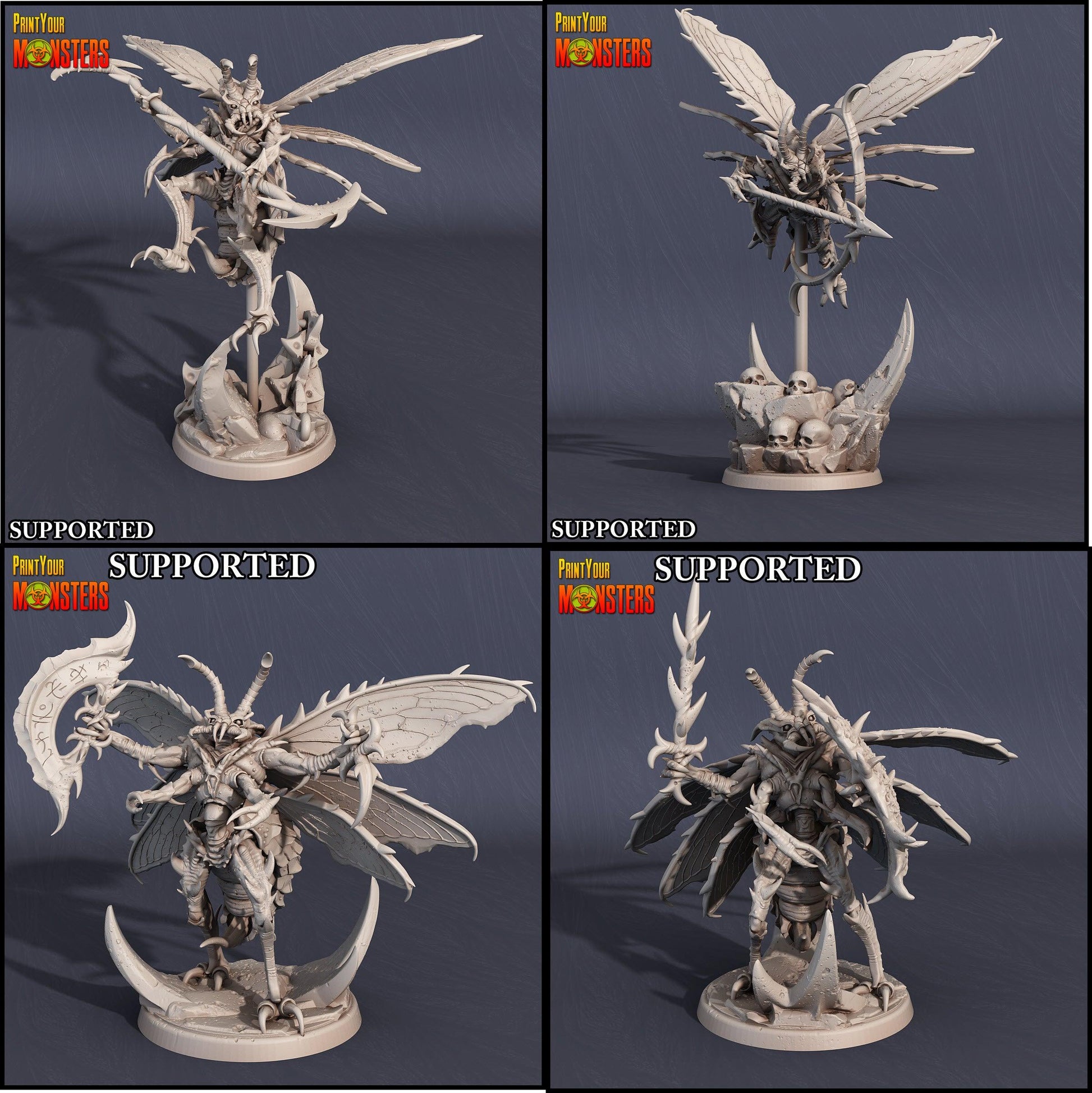 3D Printed Print Your Monsters Wasp Warrior Set The Infernal Hive 28mm - 32mm D&D Wargaming - 3D Printing Boss 
