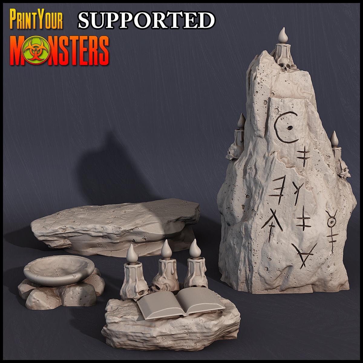 3D Printed Print Your Monsters Witches Pack Full Set 28mm - 32mm D&D Wargaming - 3D Printing Boss 