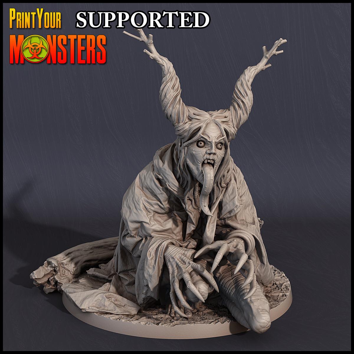 3D Printed Print Your Monsters Witches Pack Full Set 28mm - 32mm D&D Wargaming - 3D Printing Boss 