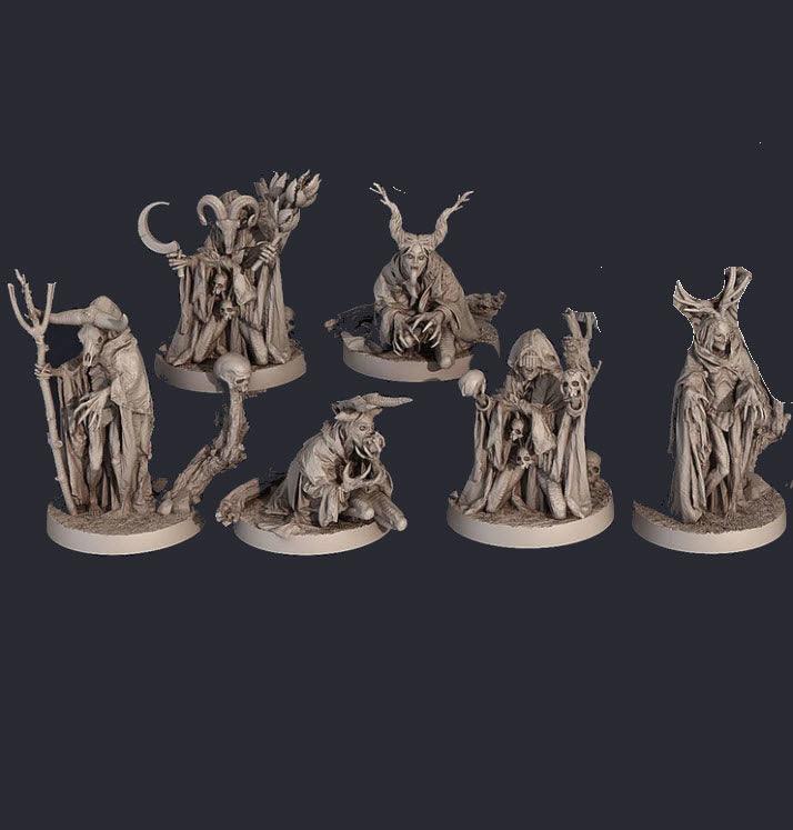 3D Printed Print Your Monsters Witches Pack Set 28mm - 32mm D&D Wargaming - 3D Printing Boss 
