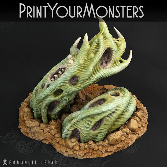 3D Printed Print Your Monsters Zombie Worm Total Worms 2 Set 28mm - 32mm D&D Wargaming - 3D Printing Boss 