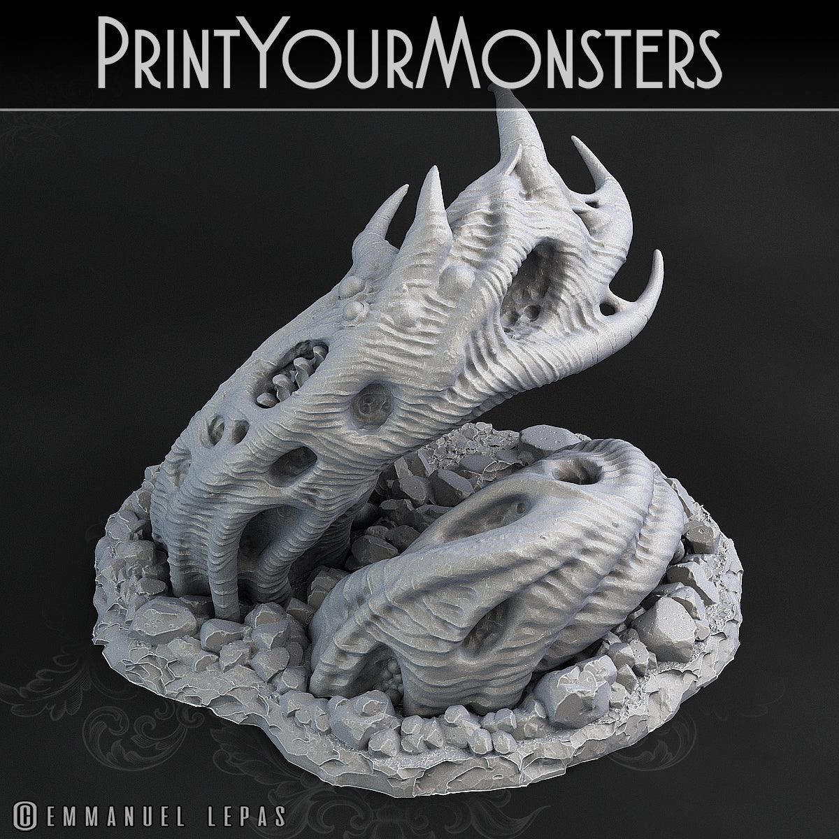 3D Printed Print Your Monsters Zombie Worm Total Worms 2 Set 28mm - 32mm D&D Wargaming - 3D Printing Boss 