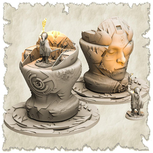 3D Printed SAWANT3D Platform Space Head Sculpture 28 32mm Ragnarok d&d - 3D Printing Boss 