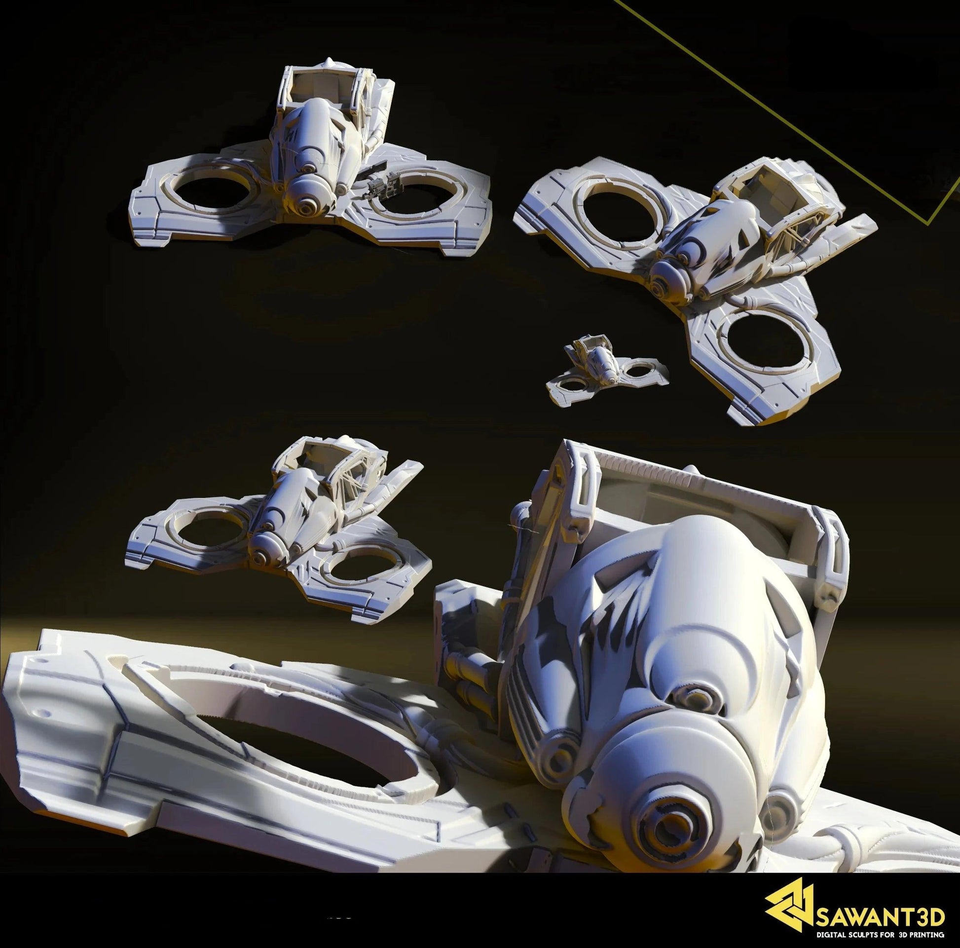3D Printed SAWANT3D Space Speeder Spaceship 28 32mm Ragnarok d&d - 3D Printing Boss 