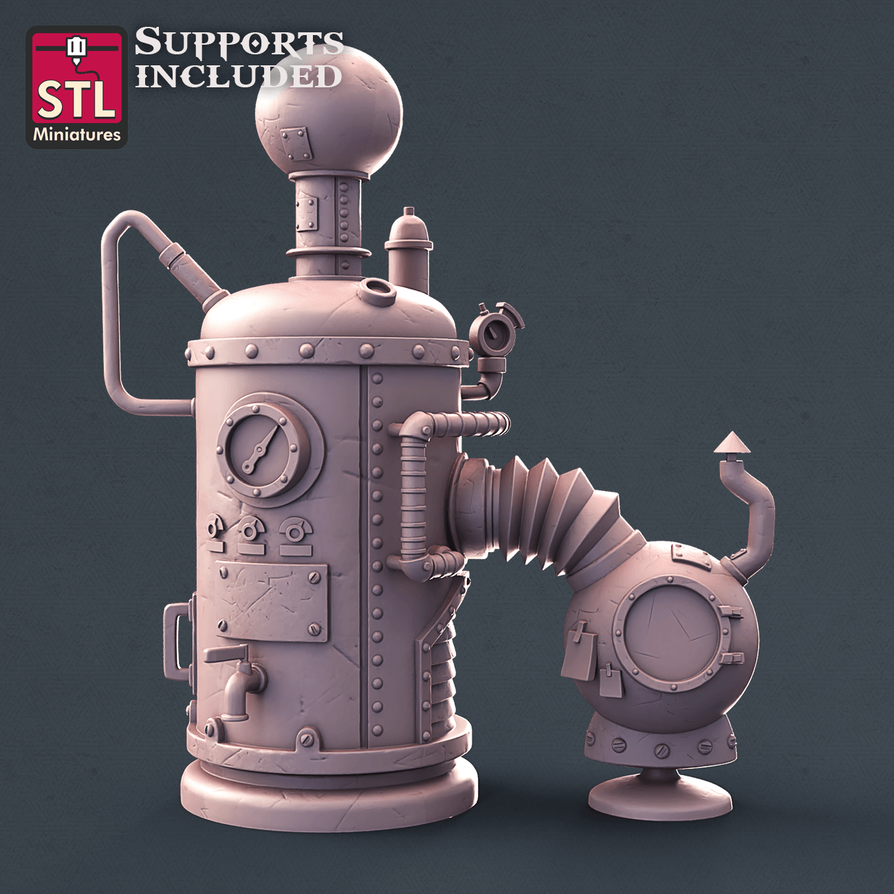 3D Printed STL Miniatures Alchemist Set  28mm - 32mm War Gaming D&D - 3D Printing Boss 