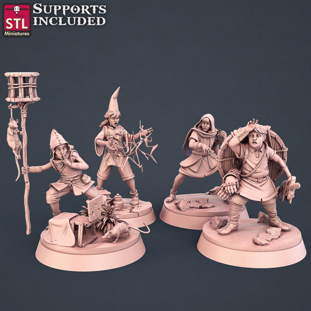 3D Printed STL Miniatures Apprentice Set  28mm - 32mm War Gaming D&D - 3D Printing Boss 