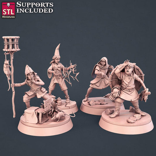 3D Printed STL Miniatures Apprentice Set  28mm - 32mm War Gaming D&D - 3D Printing Boss 