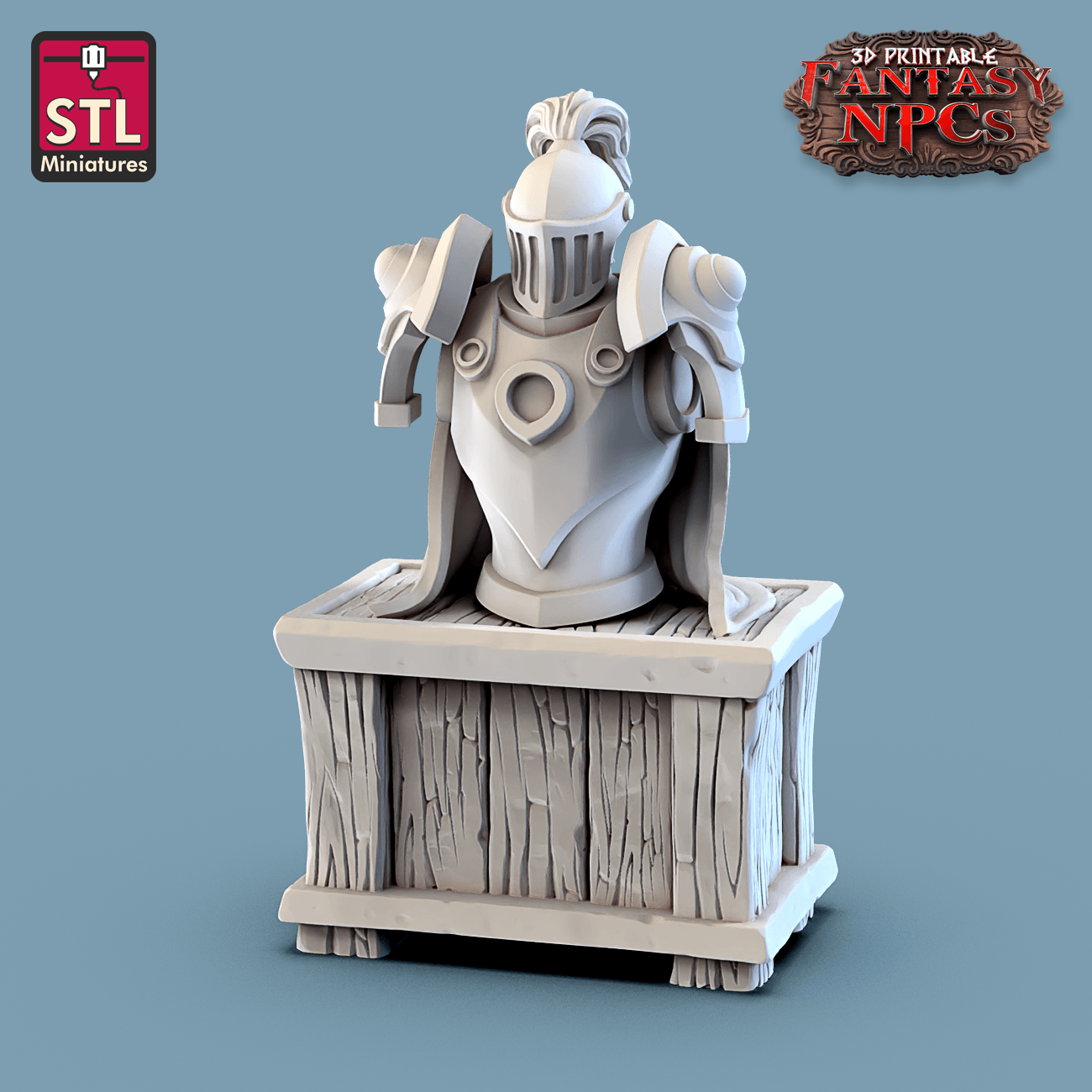 3D Printed STL Miniatures Armour Merchant Set Fantasy NPC 28mm - 32mm War Gaming D&D - 3D Printing Boss 