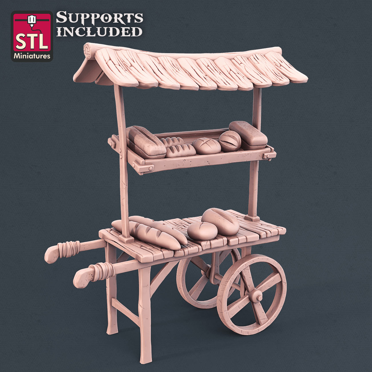 3D Printed STL Miniatures Baker Set 28mm - 32mm War Gaming D&D - 3D Printing Boss 
