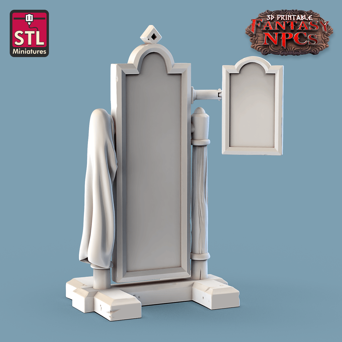 3D Printed STL Miniatures Barber Shop Set Fantasy NPC 28mm - 32mm War Gaming D&D - 3D Printing Boss 